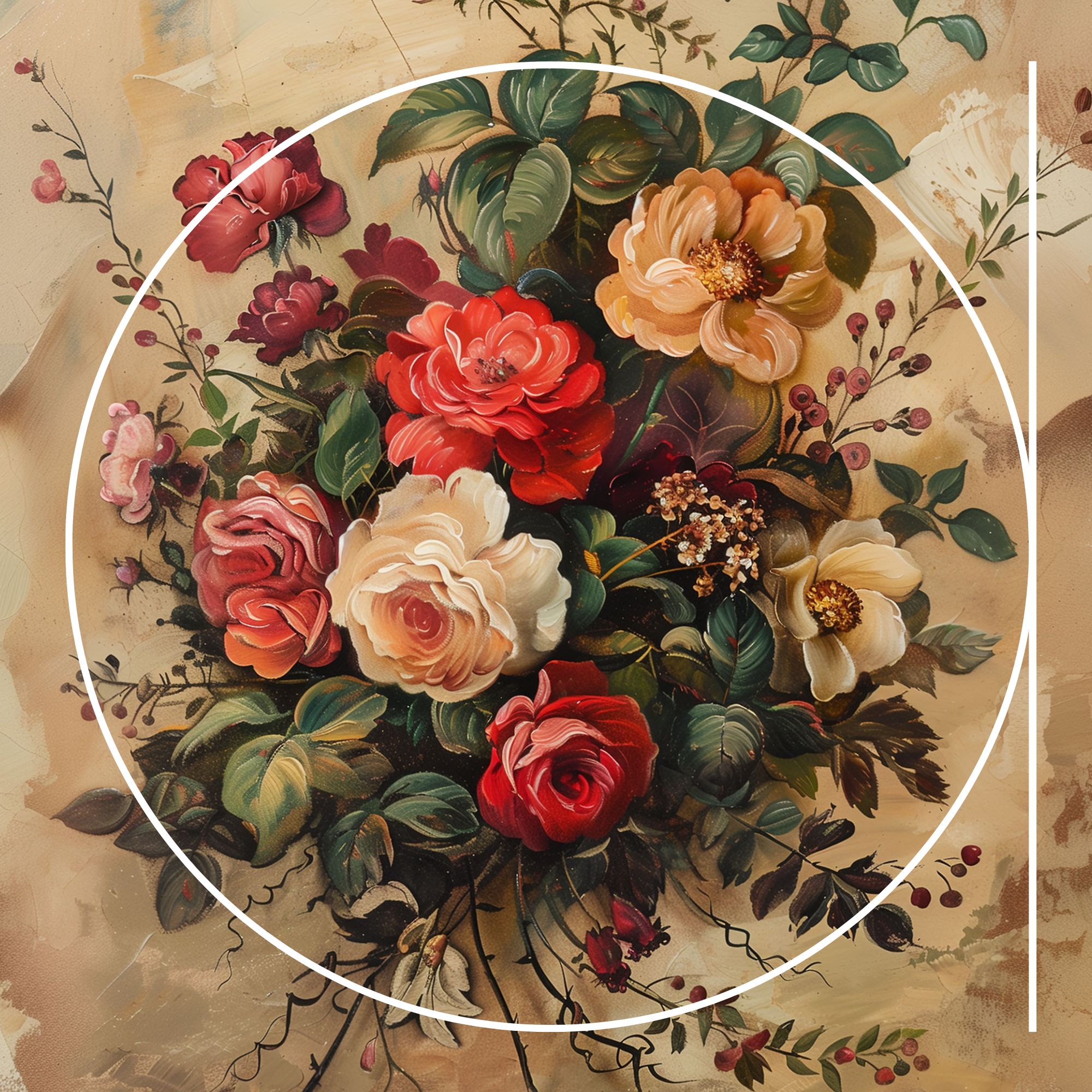 artjahe: Rosen Kunstwerk,Vintage-Dekoration